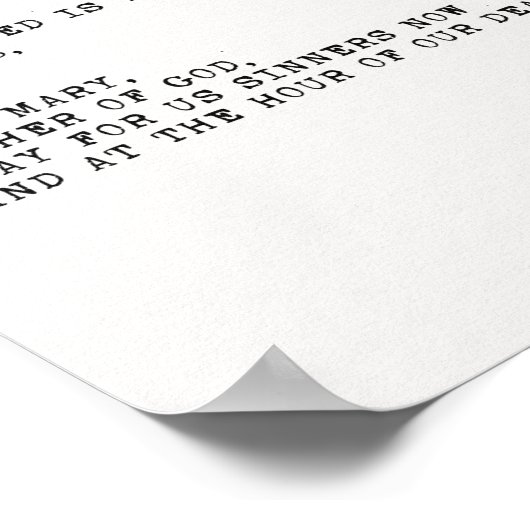 Poster de prière Hail Mary (Coin)