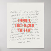 Poster de prière Memorare (Devant)