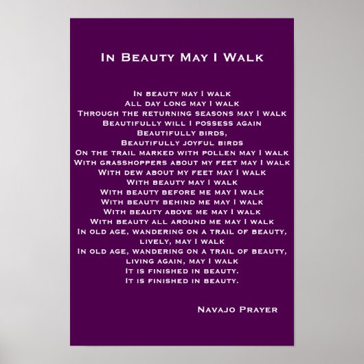 Poster de prière Navajo (Devant)