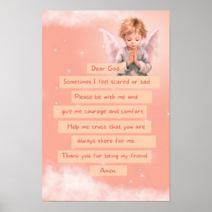 Poster de prière pour enfants Pink Courage
