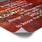 Poster de prière Sérénité citation grise et blanch (Coin)