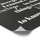 Poster de prière Sérénité gras gris et citation bl (Coin)