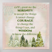 Poster de prière Serenity Pine Trees verts (Devant)