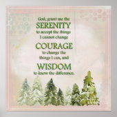 Poster de prière Serenity Pine Trees verts (Devant)