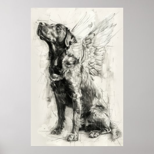Poster de profil Canine céleste avec ailes angéliq (Devant)