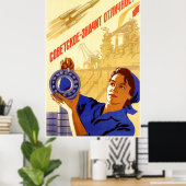 Poster de propagande spatiale soviétique (Bureau à domicile)