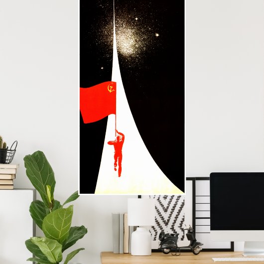 Poster de propagande spatiale soviétique (Bureau à domicile)