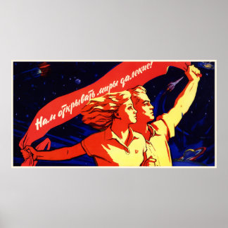 Poster de propagande spatiale soviétique