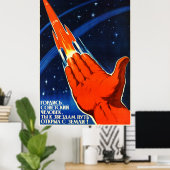 Poster de propagande spatiale soviétique (Bureau à domicile)