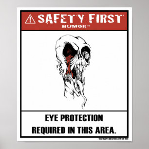 Poster de protection des yeux d'Humour d'abord