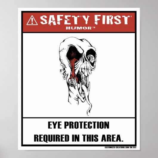 Poster de protection des yeux d'Humour d'abord (Devant)