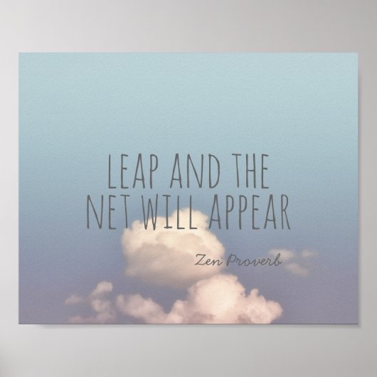 poster de proverbe zen avec photo de ciel bleu (Devant)