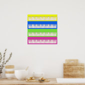 Poster de quatre claviers Pop Art (Cuisine)