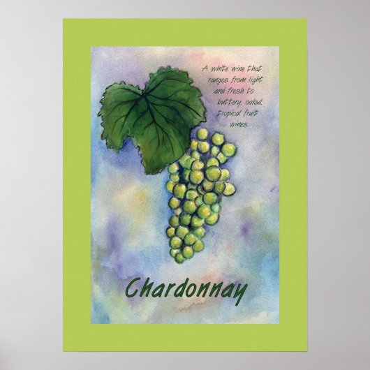 Poster de raisins de vin Chardonnay (Devant)