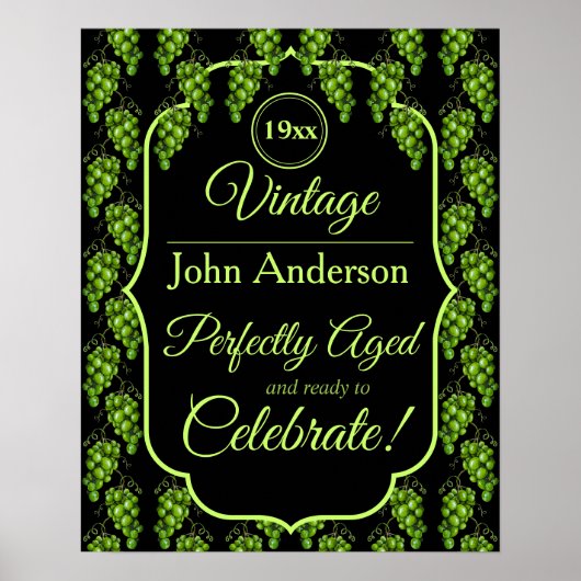 Poster de raisins verts (Devant)