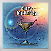 Poster de recette de cocktail Martini Dirty (Devant)
