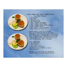 Poster de recettes de gâteaux de crabe