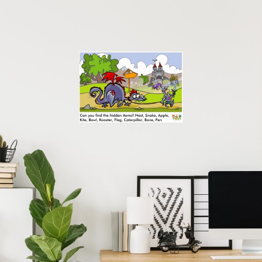 Poster de recherche de mot médiéval (Bureau à domicile)