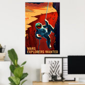 Poster de recrutement Mars de la NASA - Explorateu (Bureau à domicile)