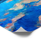 Poster de réflexion de bateau impressionniste bleu (Coin)