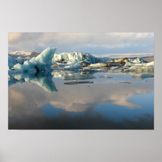 Poster de réflexion du lac de Jokulsarlon (Devant)