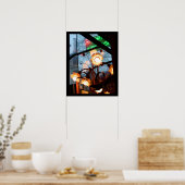 Poster de réflexion et de lampes d'ambiance parisi (Cuisine)