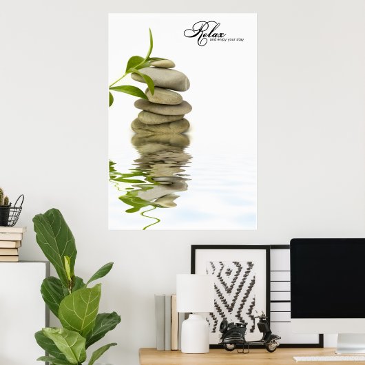 Poster de réflexion Zen Stone Relaxant (Bureau à domicile)