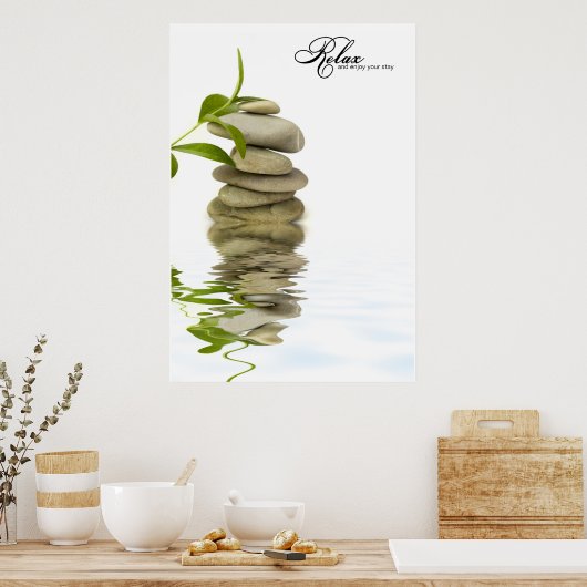Poster de réflexion Zen Stone Relaxant (Cuisine)