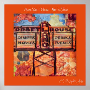 Poster De renvoi copie de maison d'ébauche d'Austin Alamo