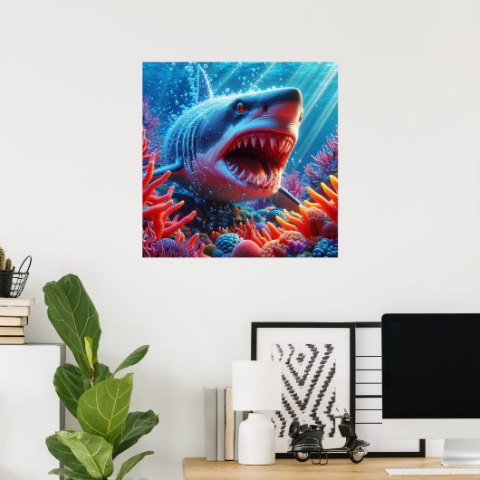 Poster de requin (Bureau à domicile)
