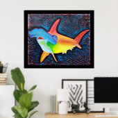 Poster de requin à tête de marteau (Bureau à domicile)