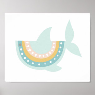 Poster de requin Pastel Boho