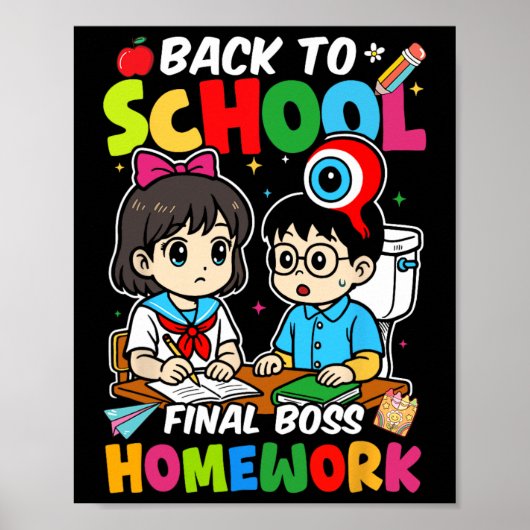 Poster De retour à l'école 2025 Devoirs du patron final  (Devant)