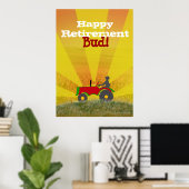 Poster de retraite de tracteur rouge ou vert (Bureau à domicile)