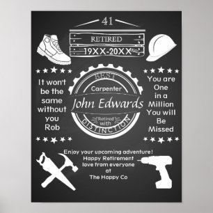 Poster de retraite personnalisée homme constructeu