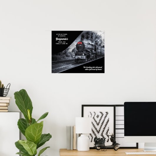 Poster de retraite sur mesure no 60 du train (Bureau à domicile)