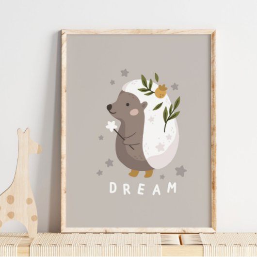 Poster de rêve animal de hérisson Woodland | Impre