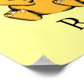 Poster de rire de chat Wally Chat couleur et texte (Coin)