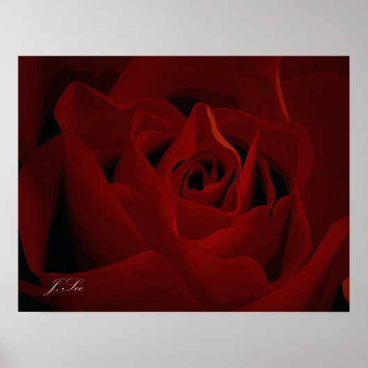 Poster de Rose rouge profonde (Devant)