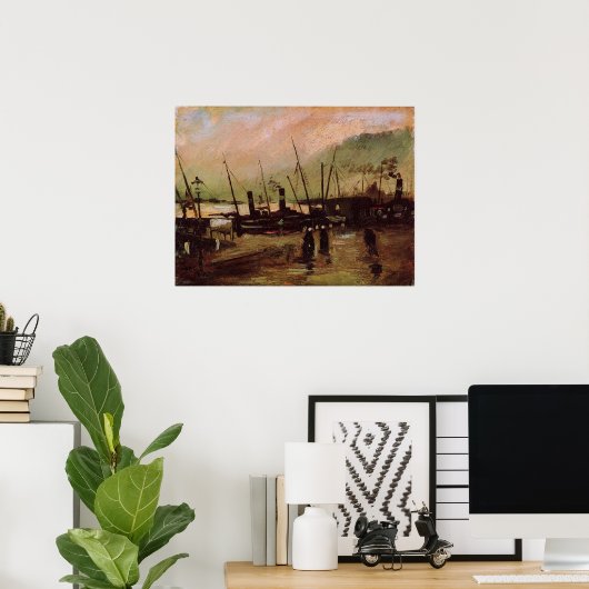 Poster De Ruijterkade à Amsterdam par Vincent van Gogh (Bureau à domicile)