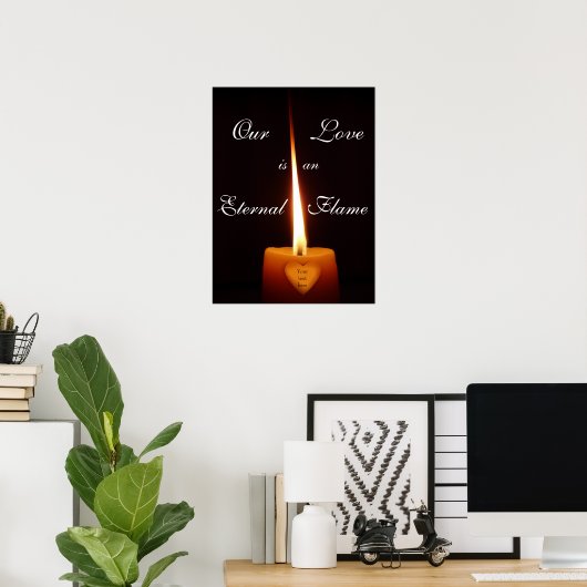 Poster de Saint Valentin - Flamme éternelle (Bureau à domicile)
