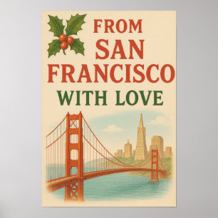 Poster De San Francisco Avec Amour - Noël Vintage