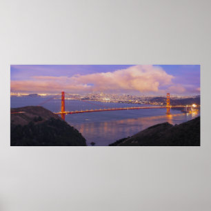 Poster de San Francisco City avec Golden Gate Brid