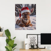 Poster de Santa Hat Deer (Bureau à domicile)