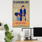 Poster de santé publique vintage (Bureau à domicile)