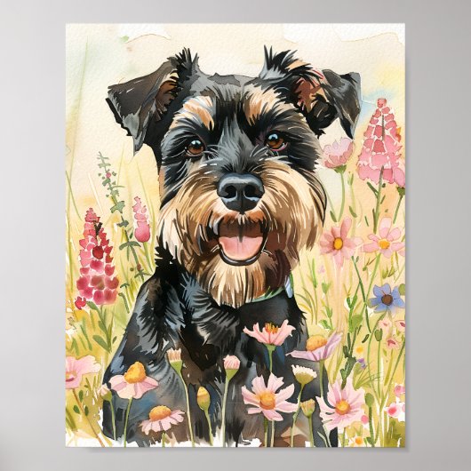 Poster de Schnauzer miniature - Drôle Chien Art Im (Devant)