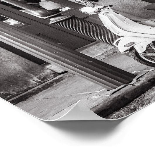 Poster de scooter classique Paris France (Coin)