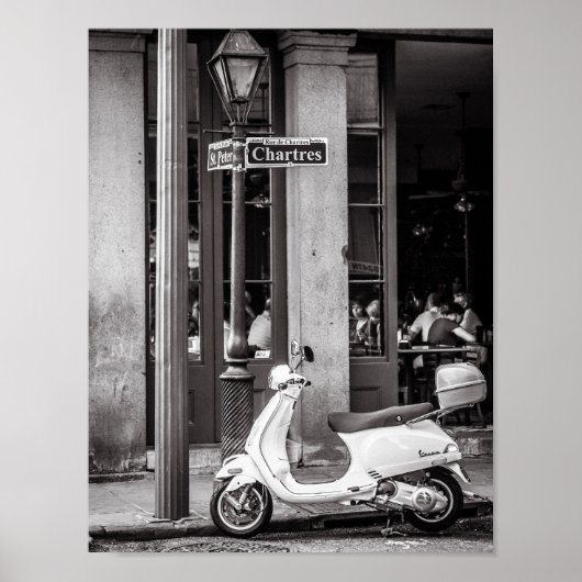 Poster de scooter classique Paris France (Devant)