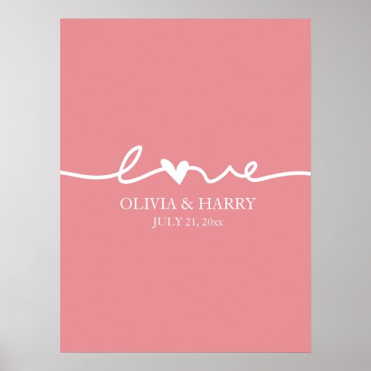 Poster de script d'amour pour les noms personnalis (Devant)