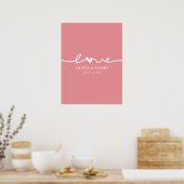 Poster de script d'amour pour les noms personnalis (Cuisine)